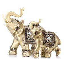 Golden Elephant Figurines